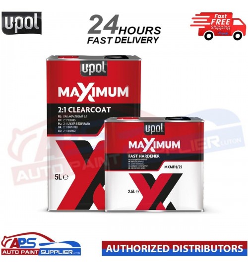 U-POL MAXIMUM 2K HS CLEARCOAT LACQUER 5 LTR - WITH FAST HARDENER KIT 7.5 L
